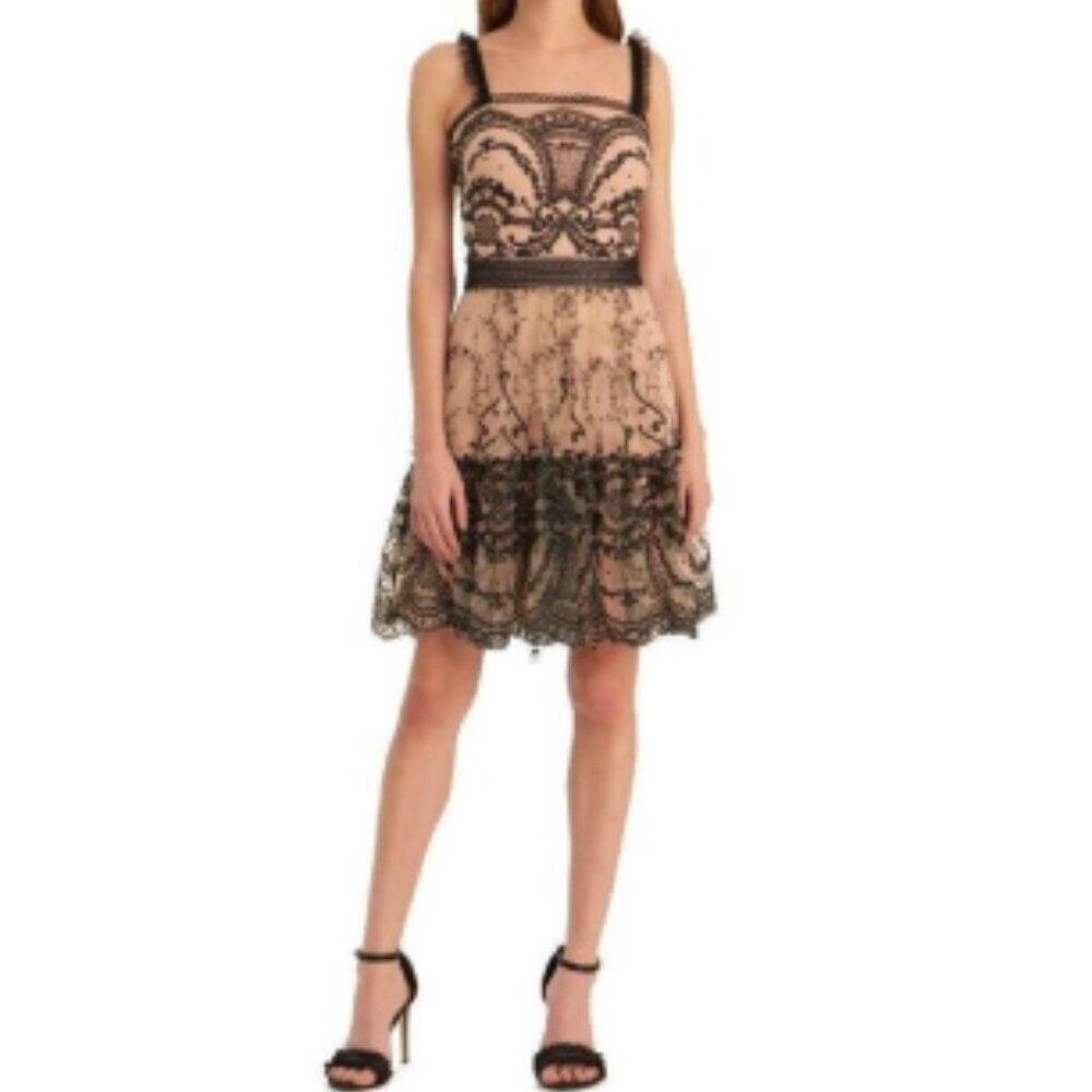 Monique Lhuiller Black Lace Dress Size Four (4)